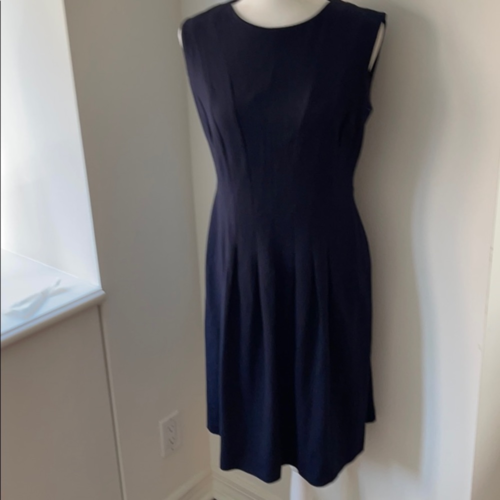 Lauren Ralph Lauren Navy pleated A-line dress